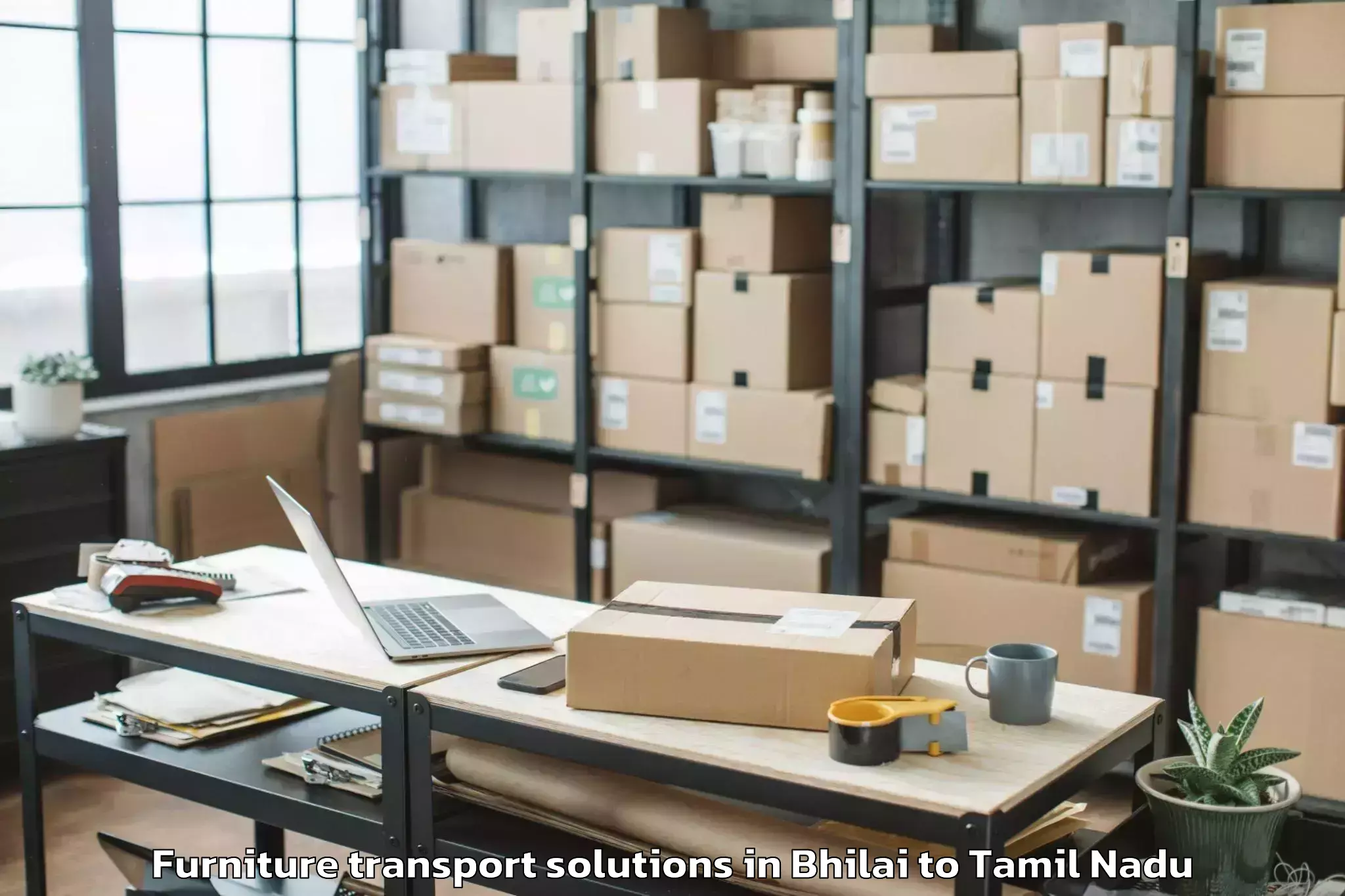 Trusted Bhilai to Tirupattur Furniture Transport Solutions